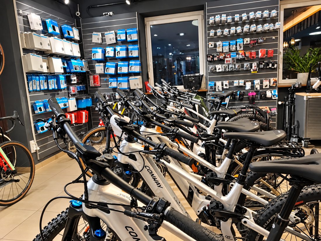Conway E-Bikes und Ersatzteile im Geschäft