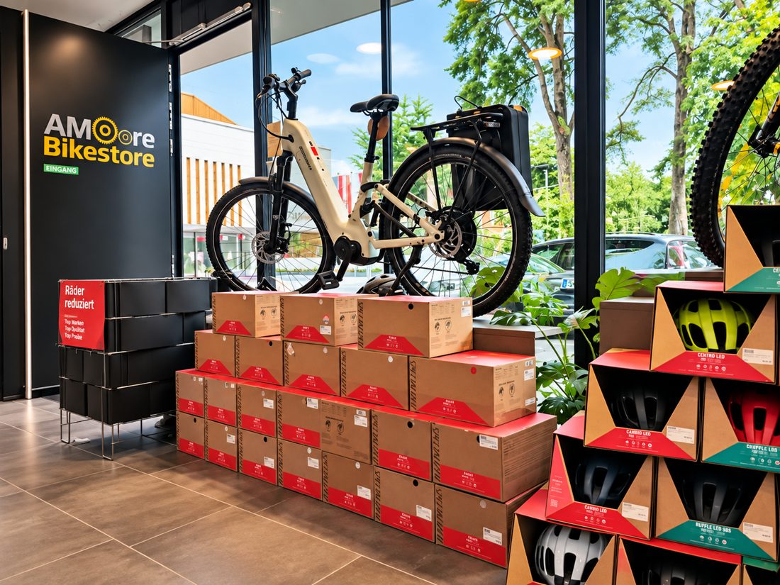 E-Bike im Eingangsbereich des AMoore Bikestore